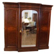 Victorian burr walnut combination wardrobe
