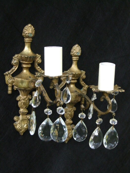 Pair of Edwardian single wall lights