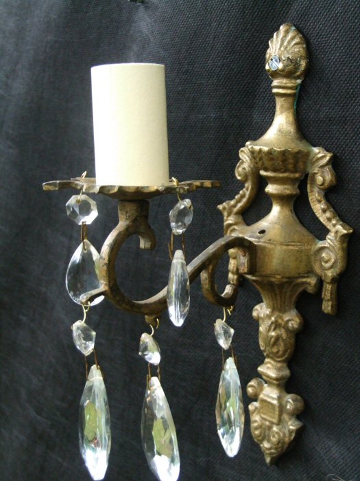 Pair of Edwardian single wall lights