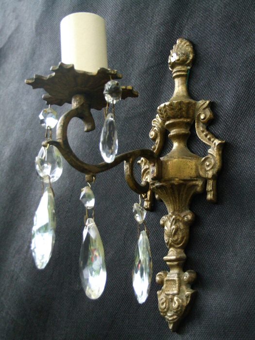 Pair of Edwardian single wall lights