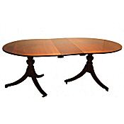 antique twin pillar dining table