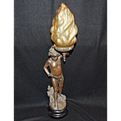 French antique spelter figural lamp