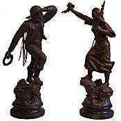 pair of Victorian spelter figures