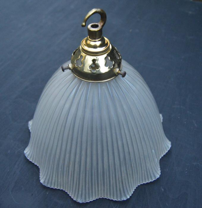 Edwardian opaque ribbed ceiling light