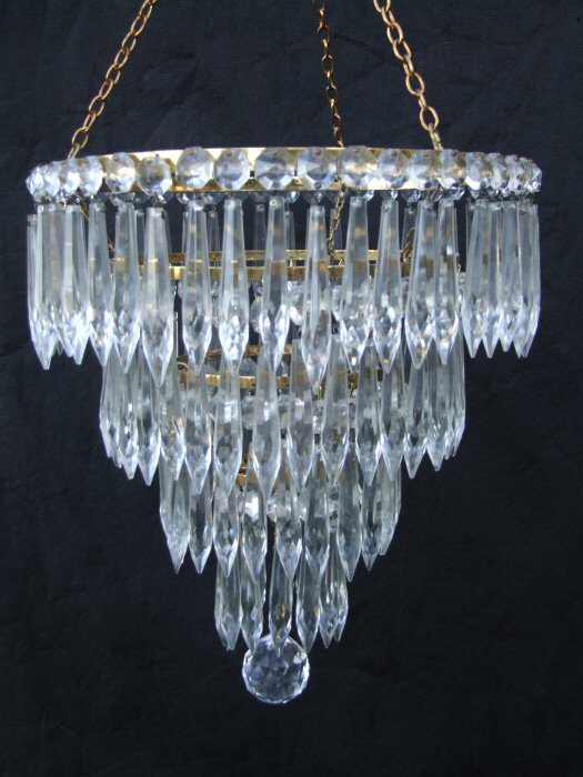 Circa 1930, A Large 4 Tier Icicle Drop Chandelier