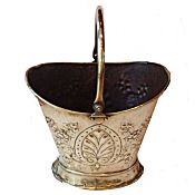 Antique brass coal bin