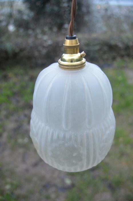 Small Opaque 1930s Ceiling Light