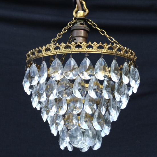 Mid 20th Century Almond Drop Chandelier