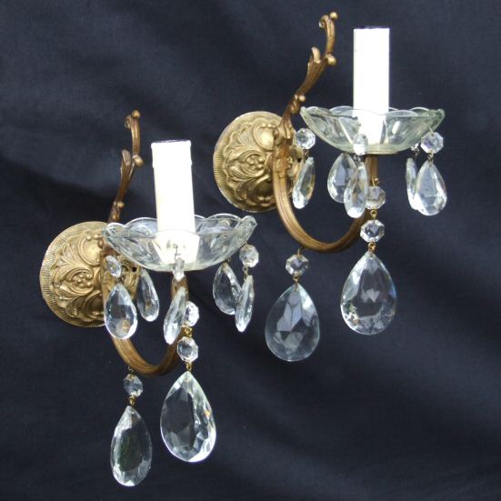 Pretty Pair of Antique Wall Lights