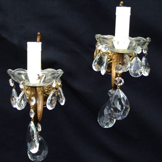 Pretty Pair of Antique Wall Lights