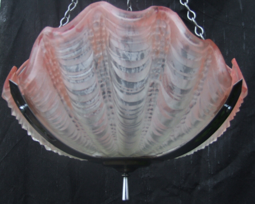 Art Deco Soft Pink  Shell Ceiling Light