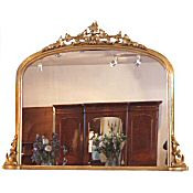 Victorian gilt d shaped overmantle mirror