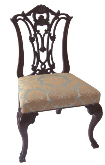 A Chippendale Revival solid mahogany side chair