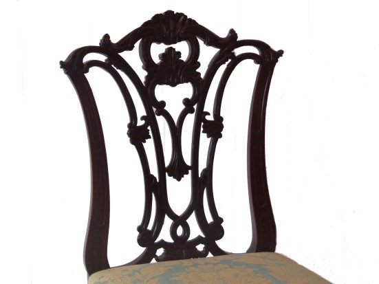 A Chippendale Revival solid mahogany side chair