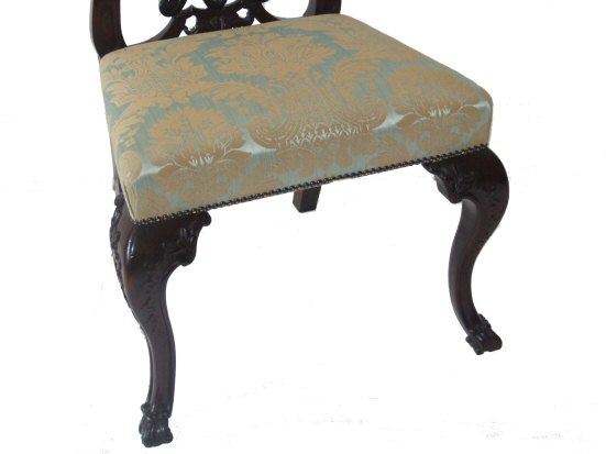 A Chippendale Revival solid mahogany side chair