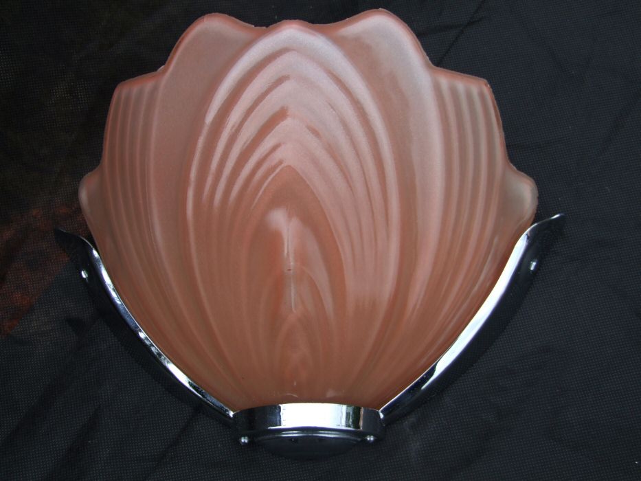 Set of 3 Salmon Pink Petal Art Deco Petal Wall Light