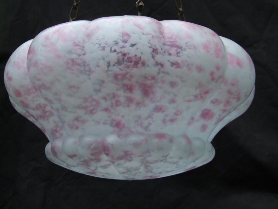 Art Deco Large Petal Shaped Mottled Pink Ceiling Light