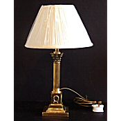 Edwardian antique brass corinthian column table lamp