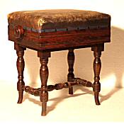 Edwardian adjustable piano stool
