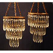 pair of Edwardian crystal chandeliers
