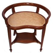 Edwardian inlaid kidney shaped piano stool