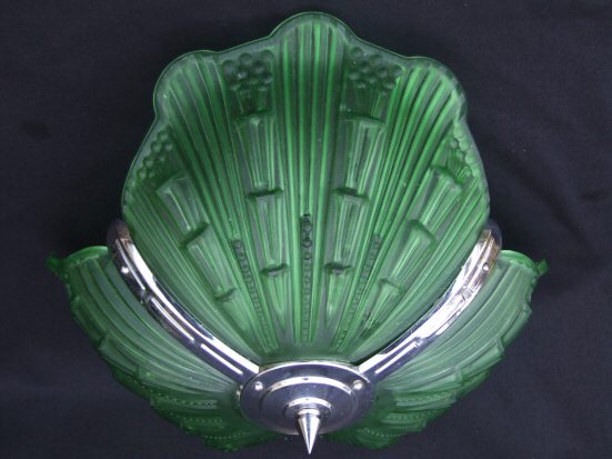 Stunning Emerald Green Art Deco Ceiling Light