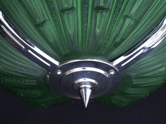 Stunning Emerald Green Art Deco Ceiling Light