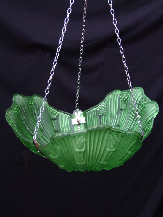 Stunning Emerald Green Art Deco Ceiling Light