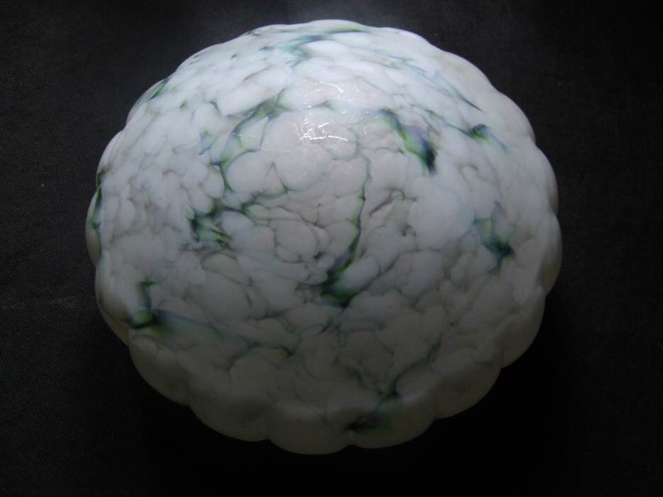 Mottled White and Green Art Deco Ceiling Light