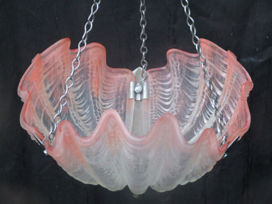 Art Deco Soft Pink  Shell Ceiling Light