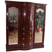 Edwardian inlaid combination wardrobe