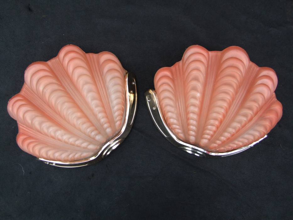 of Coral Art Deco Shell Wall Lights 