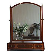 Large Georgian style inlaid dressing table mirror