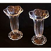 pair of 1930 vaseline vases
