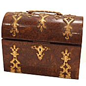 Victorian burr walnut domed stationery box