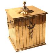 Edwardian brass coal bin