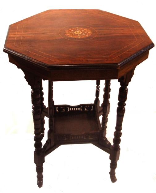 Victorian rosewood inlaid window table