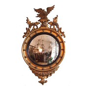 Regency gilt circular convex mirror