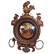 Regency gilt convex girondal mirror