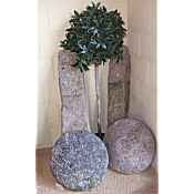 pair of antique granite saddle stones