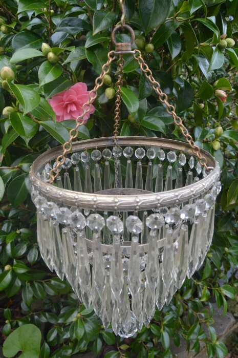 Edwardian 3 Tier Icicle Chandelier with silver plated period cast brass frame