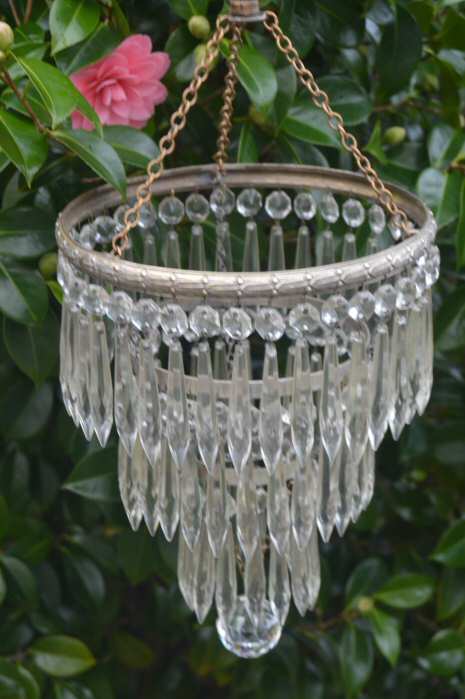 Edwardian 3 Tier Icicle Chandelier with silver plated period cast brass frame