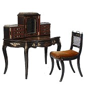 19th century ebonised bonheur-du-jour