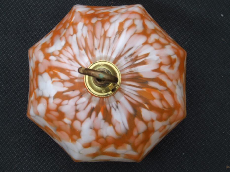 Art Deco mottled Tangerine Ceiling Light