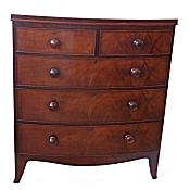 Victorian mahogany bow front chest of drawers
