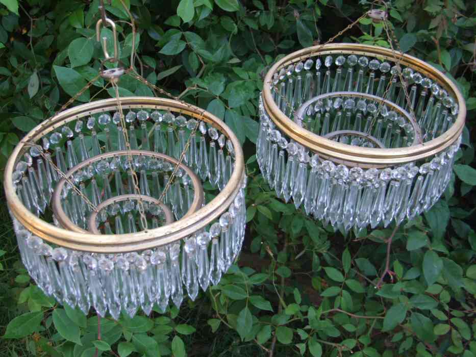 Pair of Mid 20th Century Icicle Drop Chandeliers