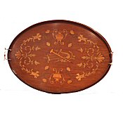 Edwardian inlaid oval tray