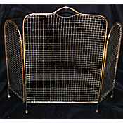 Edwardian 3 fold brass fire screen