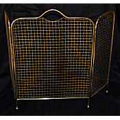Edwardian brass folding firescreen