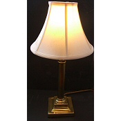 large Brass Corinthian column table lamp